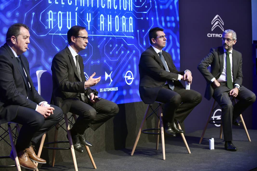 Un instante de la presentación de la estrategia de electrificación de PSA, en Madrid. // PSA