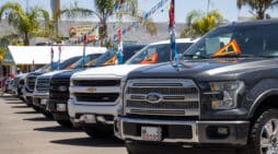 Un grupo de pick ups de Ford a la venta en Aguascalientes (México). FOTOGRAFÍA DE MIKEL DABBAH