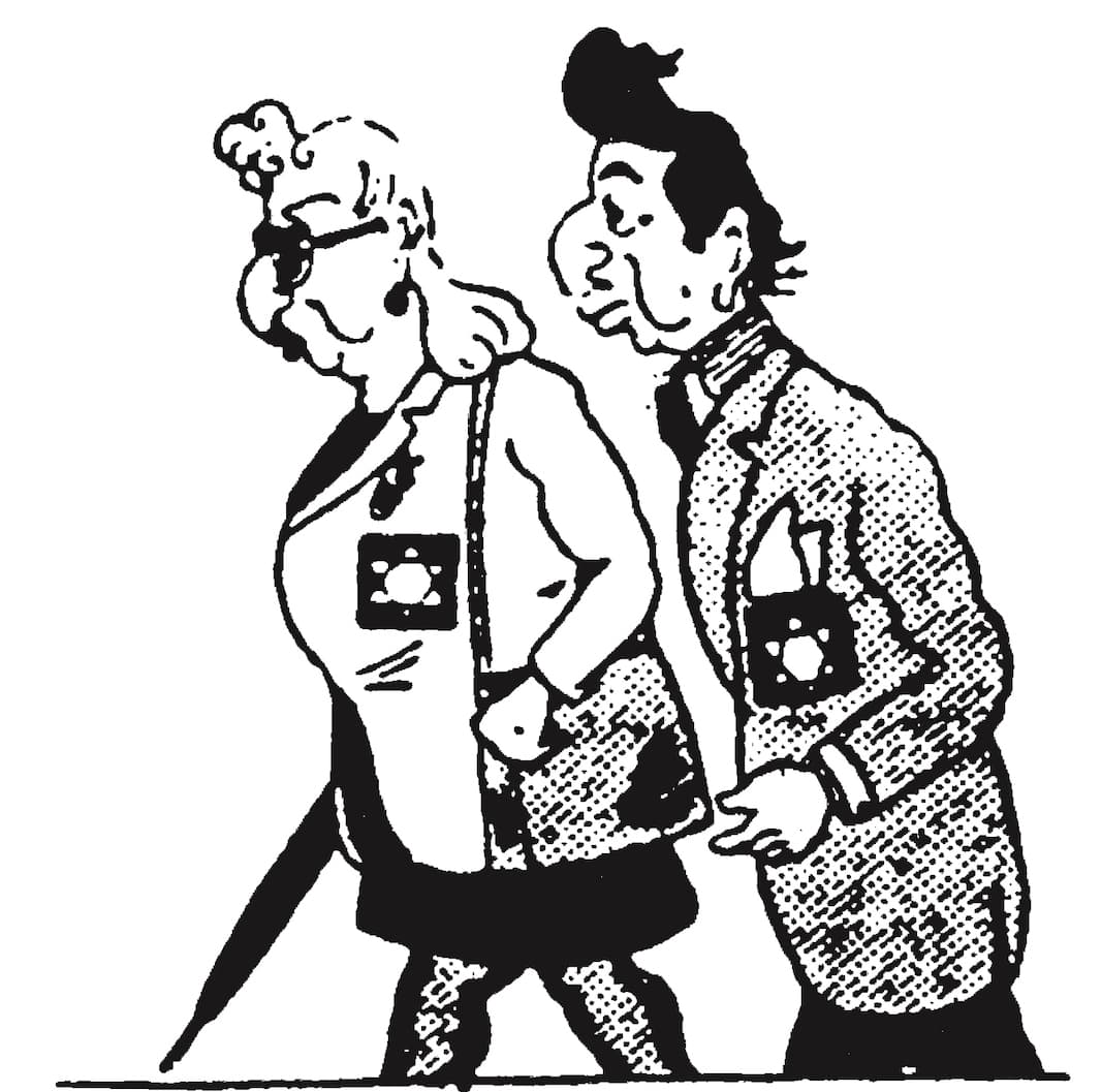 "Diremos lo que queramos... Pero así somos aún más zazous". Viñeta publicada en ‘Les Optimistes’, Au Pilori, 18 de junio de 1942.