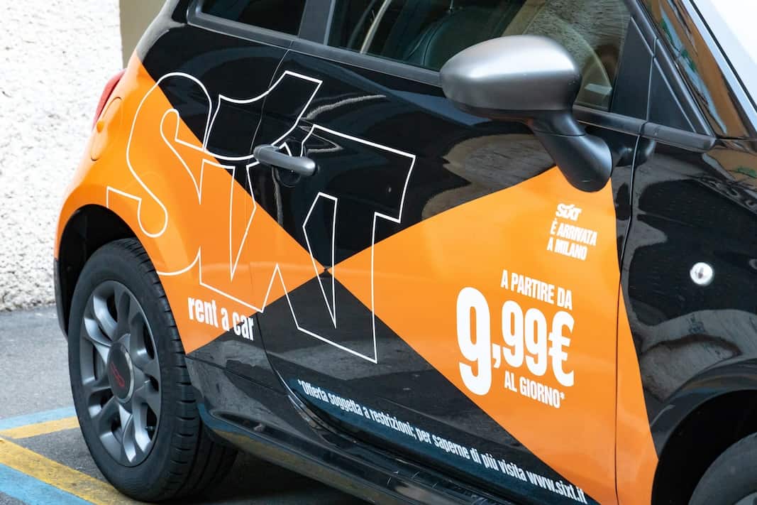 Verona, Italy - September 5, 2018 Sixt logo on car. Founded in 1912, Sixt SE is an European multinational car rental company with about 2,000 locations in over 100 countries De Cineberg