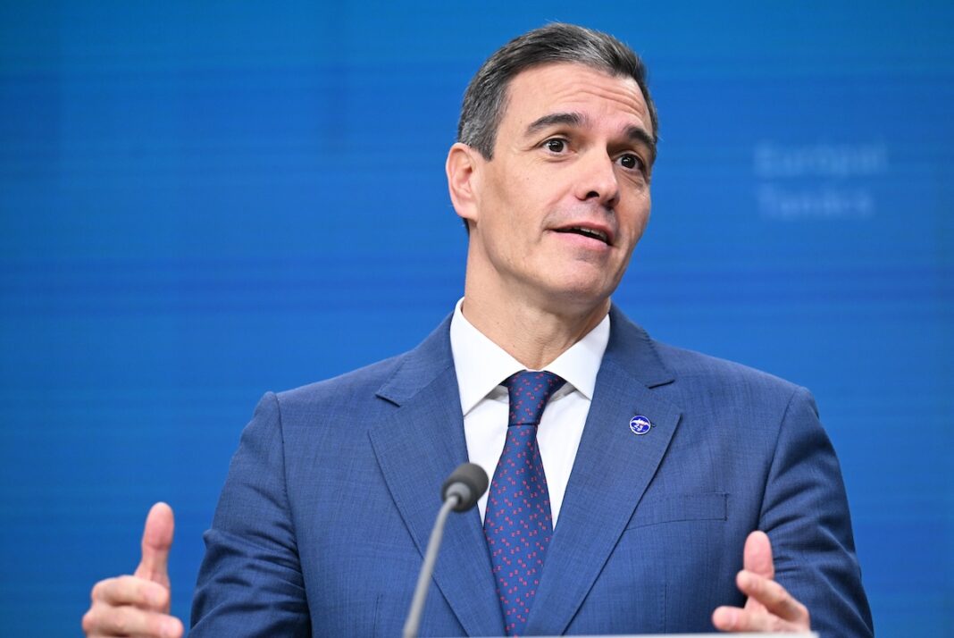 El presidente del Gobierno, Pedro Sánchez, durante una comparecencia pública, en Bruselas en 2023. FOTOGRAFÍA: MISS CABUL
